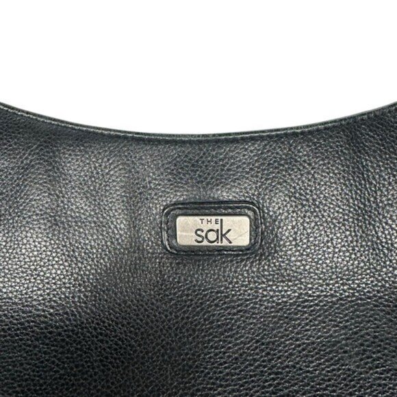 The Sak Pure Leather Shoulder Bag Handbag Purse Black Pebbled Vintage - Picture 5 of 8